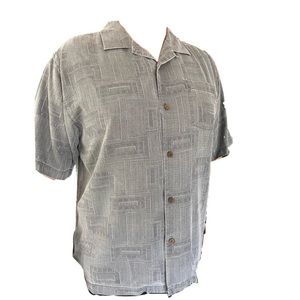 TOMMY BAHAMA  Shadow Gray Tribal Camp Shirt